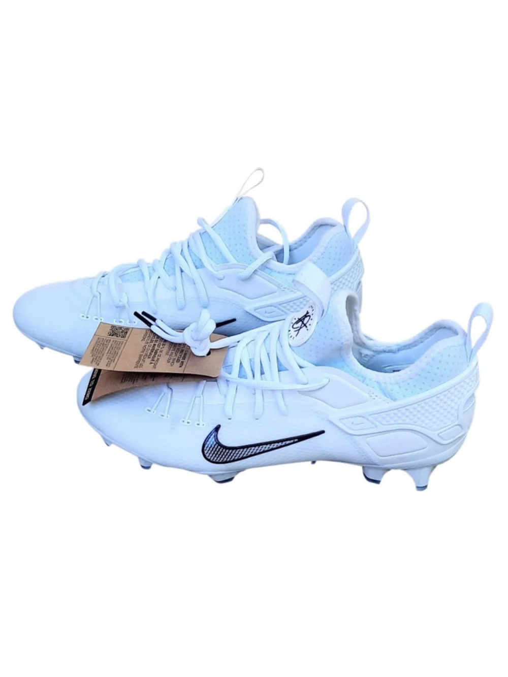 Nike Huarache 9 Elite Low LAX Lacrosse Cleats FD0089-101 White/Black Size 9 NEW